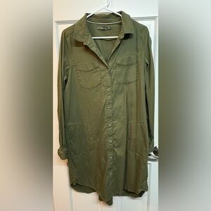 Prana shirt dress - large - army green